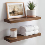 Homeforia 18 Inch Floating Shelves, High-End Solid Pine Wood, Set of 2 by Homeforia