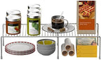 Kitchen Cabinet Expandable Shelf Organizers Set of 6, Adjustable Metal Wire Pantry Storage Shelves, Plate Dish Organizer Rack for Cabinets, Cupboard, Counter, Freezer, Countertop, Chrome - Image 4