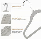 GoodtoU Velvet Baby Clothes Hangers 50 Pack 11.8 Inch Gray - Image 3