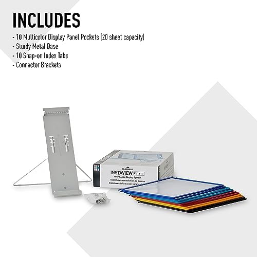 Durable Instaview20 Pocket Expandable Desktop Reference System - Letter Size 10 Double-Sided Panels - Assorted Color Borders (Pack of 10) - Image 6