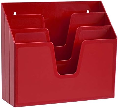 Acrimet Horizontal Triple File Folder Organizer Sorter, Letter Size, Red by Organizingyourlife