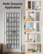 dodowin Over Door Shoe Organizers, 2 Pack, 40 Pockets Each, Black/Grey - Image 2