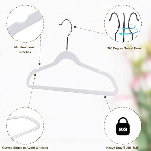 Quality Children's Plastic Non Velvet Non-Flocked Thin Compact Hangers Swivel Hook for Shirts Blouse Coats (White, 240) - Image 5