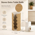 Coeusy Wicker Toilet Paper Holder Stand,Freestanding Bathroom Organizer - Image 3