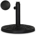 Backyard Expressions 20 lb Round Patio Umbrella Base – Heavy Duty Resin-Coated Calcium Carbonate Stand with Adjustable Pole Adapters Fits 1.5"–2" Poles, Weather-Resistant, Black Finish by BackyardExpressions