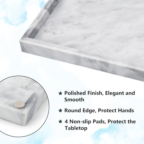 Real Natural Marble Tray for Bathroom, Vanity, Kitchen Counter & Desktop - Image 3