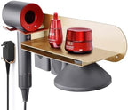 FLE Hair Dryer Stand Holder Wall Mount Storage Rack Gold by FLE