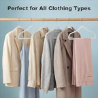 HOUSE DAY Ivory Plastic Hangers 100 Pack, Ultra-Thin Heavy Duty Non-Velvet - Image 2