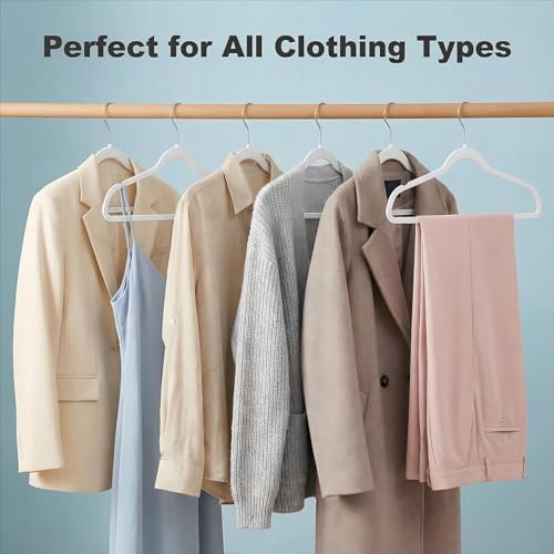 HOUSE DAY Ivory Plastic Hangers 100 Pack, Ultra-Thin Heavy Duty Non-Velvet - Image 2