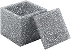 Sparkles Home Luminous Cotton Ball Holder, Sparkling Rhinestones in Resin, Durable, Non-Porous, For Luxury Bathroom Décor Accessories, Silver, 3.5", Sold Individually - Image 3