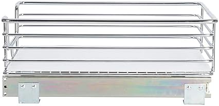 Household Essentials Glidez Chrome-Plated Steel Pull-Out/Slide-Out Storage Organizer with Plastic Liner for Under Cabinet Use - 1-Tier Design - Fits Standard Size Cabinet or Shelf, Chrome - Image 7