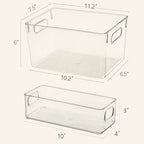 Qilinba Clear Storage Bins 8 Pack for Pantry Organizers, 4 Large Plastic Pantry Organizer Bins and 4 Small Stackable Storage Containers for Kitchen Cabinet, Home Edit, Freezer Fridge Organizer - Image 4