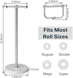 RARXTR Toilet Paper Holder Stand, Bathroom Free Standing Toilet Paper Stand with Modern Marble Base, Post Pivoting Toilet Paper Stand with Stainless Steel Tissue Rack, Rust-Proof (Brushed Nickel) - Image 6