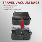 SUOCO Travel Pack Vacuum Kit, Vacuum Seal Bags for Clothing Travel with Cordless Pump, Carry-on Size Compression Packing Cubes for Luggage Suitcase Backpack, 2 Small - Image 2