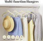 HOUSE DAY Velvet Skirt Hangers 36 Pack, Beige Hangers with Adjustable Clips - Image 3