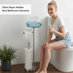 Toilet Paper Holder with Shelf, Toilet Paper Stand for Holding Extra 4 Toile Paper Rolls, Freestanding Toilet Paper Roll Storage, Heavy Base No Tipping Over (Stainless Steel, Brushed Nickel) - Image 7