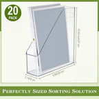 Marsui 20 Pcs Clear Acrylic Magazine Holder with Handle Desk Organizer - Image 2
