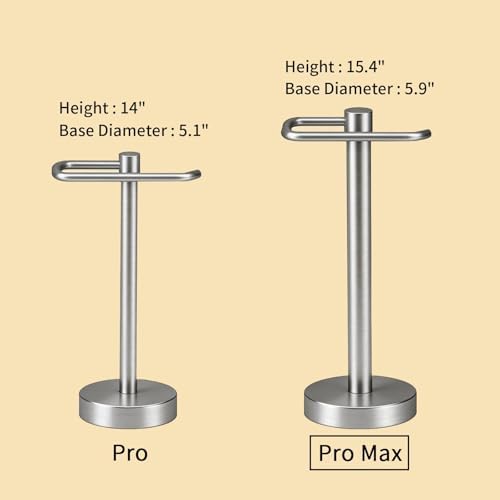 YUMORE Hand Towel Holder Stand Countertop Towel Rack Free Standing Towel Bar Hanger for Bathroom Kitchen (Brushed Nickel) - Image 3