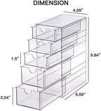 FABROK Clear Hair Accessory Organizer Box with 5 Drawers, Plastic - Image 3