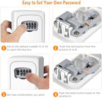 Key Lock Box Wall Mounted, Fayleeko 4 Digit Combination Lockbox for Outside, House Keys - 5 Keys Capacity, Key Safe Security Storage Lock Box for Indoor, Outdoor, Garage, Garden, Store (White, 2Pack) - Image 5