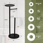 Toilet Paper Holder Free Standing, Black Toilet Paper Roll Storage with Reserve and Phone Shelf, Stainless Steel Floor Bathroom Tissue Dispenser and Organizer - Image 2