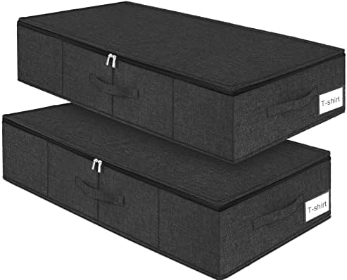 punemi 6.7 in Sturdy Under Bed Clothes Storage Containers, 2Pack, Black by Punemi