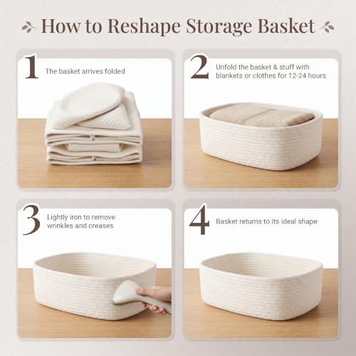 Storage Baskets for Shelves, 5 Pack, 2 Sizes Organizer Bins - Image 7