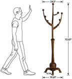 Bekrvio Coat Rack Freestanding Wood Coat Tree Rack with 8 Hooks, Walnut - Image 5