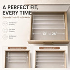 Acrylic Spice Drawer Organizer 4 PK, Expandable 13"-26" Acrylic Spice Rack for Drawer Seasoning Organizer Tray, Shelf Stackable 4-Tier Herb Jar Rack Insert for Kitchen Cabinet, Herb Jars Not Included - Image 4
