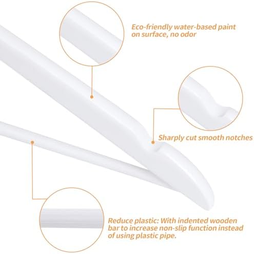 Amazon Basics Durable Wooden Clothes Hangers,White,(Pack of 80) - Image 3
