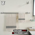 JQK Double Towel Bar 27 Inch, Brushed Steel Useable Length 24 Inch 304 Stainless Steel Thicken 0.8mm Bath Towel Rack for Bathroom, Towel Holder Wall Mount, TB100L24-BN - Image 3