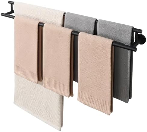 Alise Double Towel Bar Black,32 Inch Towel Racks for Bathroom Wall Mounted by Alise