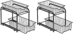 SONGMICS 4-Tier Pull Out Cabinet Organizers, Under Sink Organizer, Bathroom Organizer and Storage, Sliding Basket Drawers, Stackable for Kitchen, Bathroom, Ink Black UKCS017B02 by SONGMICSbySONGMICSHOME