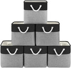Patvingot 11-Inch Fabric Cube Storage Bins with Handles,6 Pack,Foldable by Patvingot
