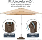 Best Choice Products Fillable Umbrella Base Stand Pyramid Design Plastic Patio Umbrella Base Stand, Pole Holder for Outdoor, Lawn w/ 55lbs Weight Capacity, Adjustment Knob - Brown - Image 4