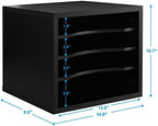 FITUEYES Wood Desk Paper Organizer for Home Office, Black - Image 2