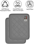 All Weather Boot Tray – Water Resistant Plastic Utility Diamond Pattern Shoe Mat – Indoor or Outdoor Doormats for All Season Use by Stalwart (Gray) - Image 4