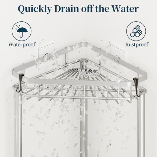 Consumest Corner Shower Caddy Stand - Rustproof Bathroom Organizer&Storage - Image 2