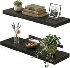 Fixwal Floating Wall Shelves for Decor (Black, Set of 2, 22Inch) by Fixwal