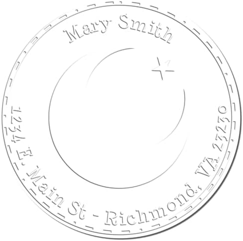 Customized Envelope Embossing Stamp for Muslim Business Owners - Personalized Return Address Seal Stamp, 1-5/8 Soft Ethereal Crescent Design, Ideal for Elegant Stationery and Business Correspondence - Image 6
