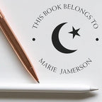 Custom Made Library Stamper - PSI Pre-Inked Inspiring Star Crescent Design - Ideal for Islamic School Teachers - Personalized Home Library Stamp - Custom Library Stamper for Books and Documents - Image 4