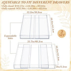 Teenyyou 2 Pcs Expandable Drawer Organizer, 12 x 16 Inches, 3-5 Slots - Image 2