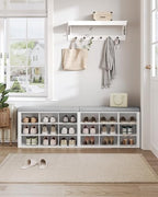 Hzuaneri Shoe Storage Bench with Cushion, Storage Bench with 18 Cubbies - Image 3