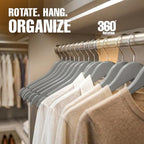 Utopia Home Wooden Hangers 30 Pack – Slim Suit Hangers Grey - Image 5