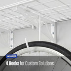 SafeRacks Steel Garage Wall Shelves 2-Pk w/Hooks, 500lb, White (18x36) - Image 5