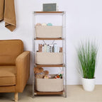 MiniArk Large Storage Baskets for Organizing, 17 x 13 x 7.5” Closet Shelf Baskets for Clothes Blanket Towels, Baby Nursery, Toy Bins Box, Woven Rope Baskets, 4 Packs Mixed Brown - Image 4