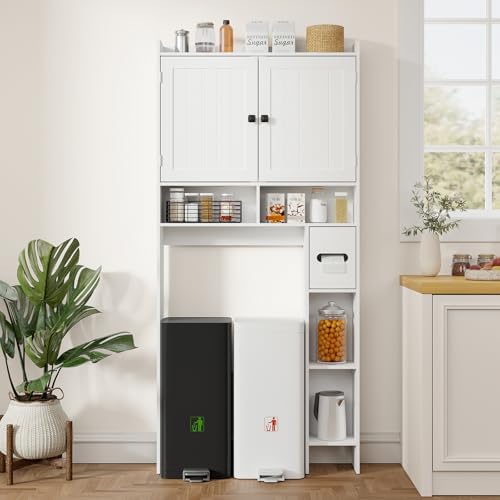 RRX Over The Toilet Storage Cabinet, Bathroom Above Organizer (Milky White) - Image 6