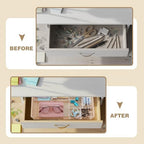 Briwooody 3 Pcs Acrylic Drawer Organizer, 13.7 x 8.7 x 2'', 8 Compartments - Image 4