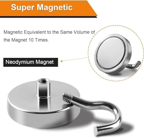 DIYMAG Magnetic Hooks,170lbs 16pcs Cruise Cabin Essentials Heavy Duty N52 - Image 7