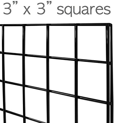 Grid Wall Commercial Grade Grid Panels Heavy Duty Panel for Retail Display Wall 2' W x 6' H, Black (Pack of 3) Easily Portable - Image 4